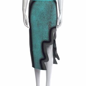 PH5 Brand New With Tags Asymmetrical Knit Teal and Black Pencil Skirt